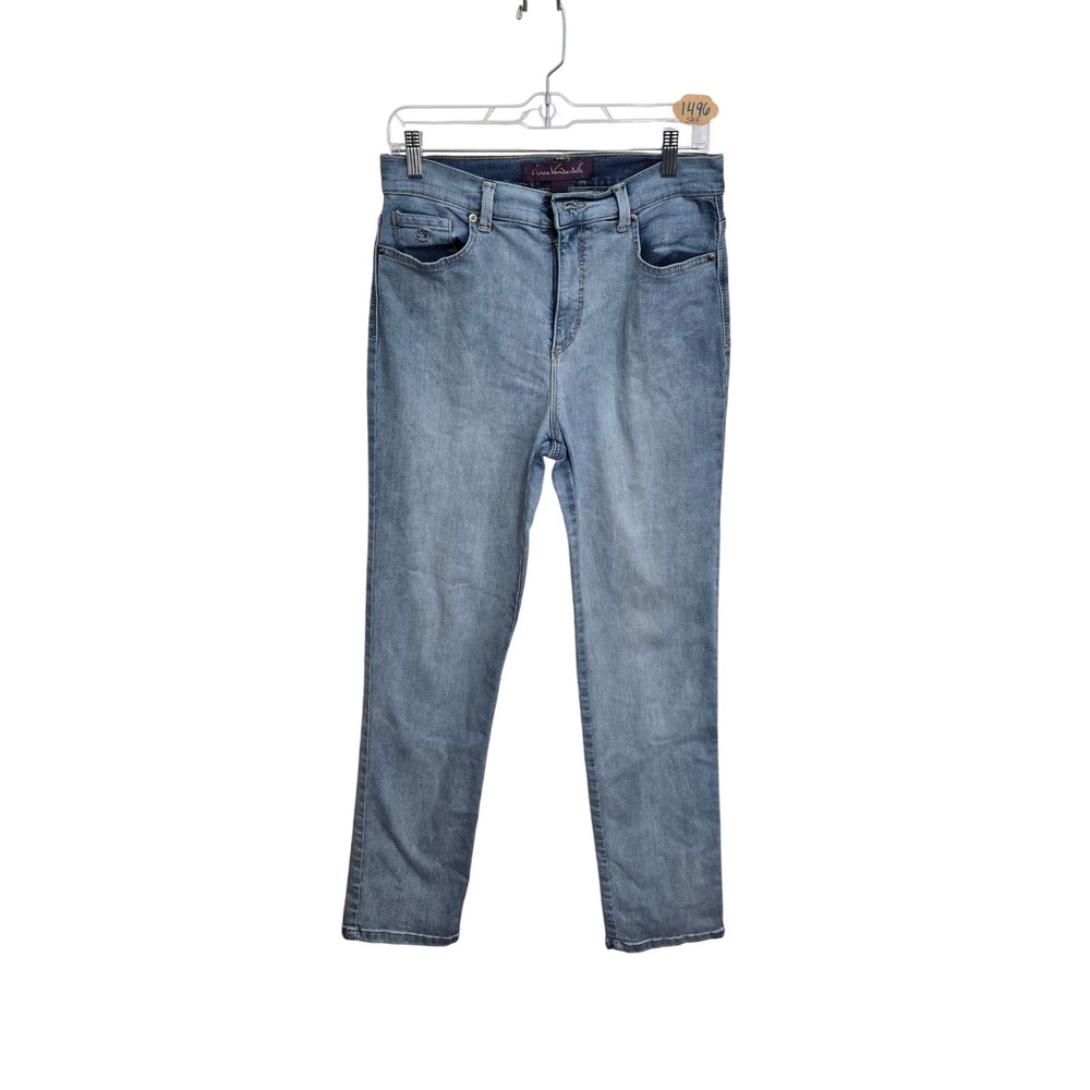 Gloria Vanderbilt Amanda High Rise Tapered‎ Jeans Light Wash Blue Denim Size 8